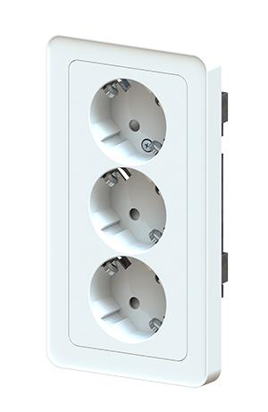 VÄGGUTTAG 3-VÄGS DESIGNX VIT