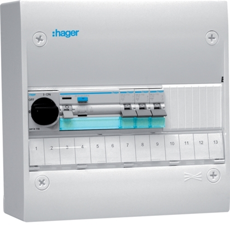 HAGER FÖRMONTERADE ELCENTRALER