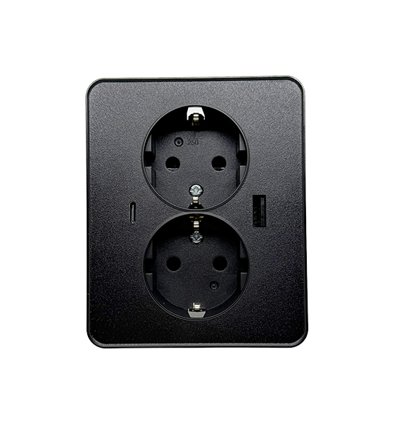 ETMAN VÄGGUTTAG MED USB DESIGNX