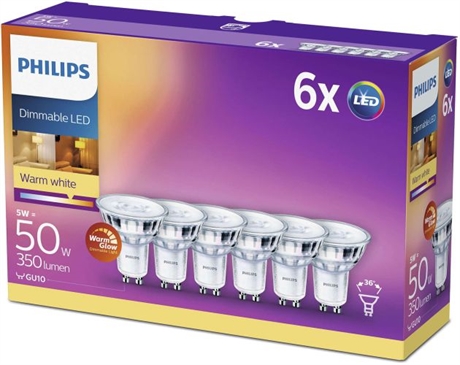 6-PACK LED GU10 50W DIMBAR WARMDIM