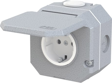 VÄGGUTTAG IP55 I ALUMINIUM  IK09 GARANT