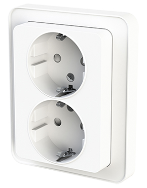 VÄGGUTTAG MED RAM DESIGNX VIT