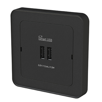 USB UTTAG 2 X TYP A DESIGNX SVART