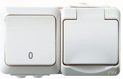 KOMBI STRÖMBRYTARE & UTTAG IP44 ICE