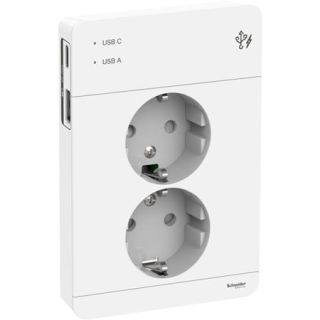 VÄGGUTTAG 2-VÄGS EXXACT MED USB