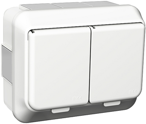 EXXACT VÄGGUTTAG 2VÄGS IP44