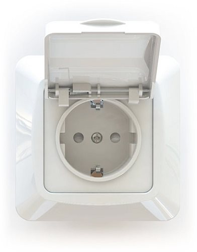 VÄGGUTTAG 1-VÄGS MED LOCK IP44 ICE