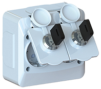 VÄGGUTTAG 2-VÄGS IP44 LÅSBART ICE