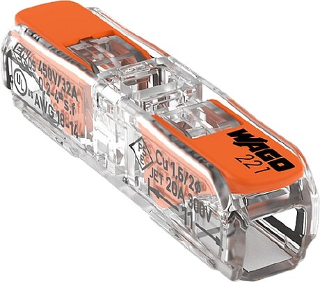 WAGO 221 ÖPPNINGSBAR KOPPLINGSKLÄMMA RAK