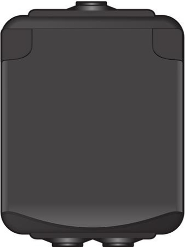 VÄGGUTTAG 1-VÄGS SVART IP44 - AQUABEST