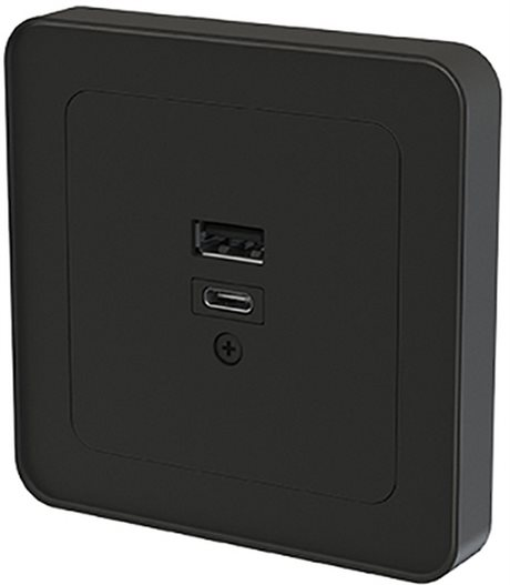 USB A+C 18W DESIGNX MATTSVART
