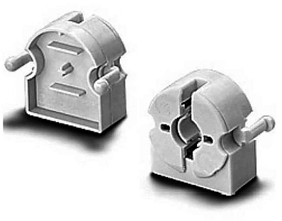 LYSRÖRSHÅLLARE G13 MED FÄSTTAPPAR