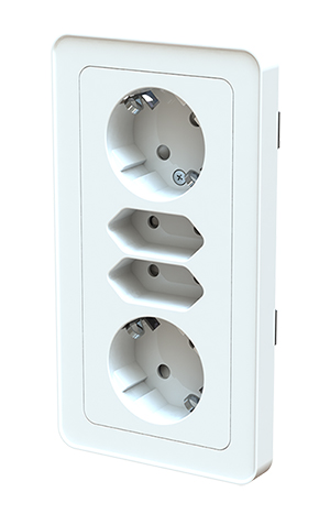 VÄGGUTTAG 2+2-VÄGS DESIGNX VIT