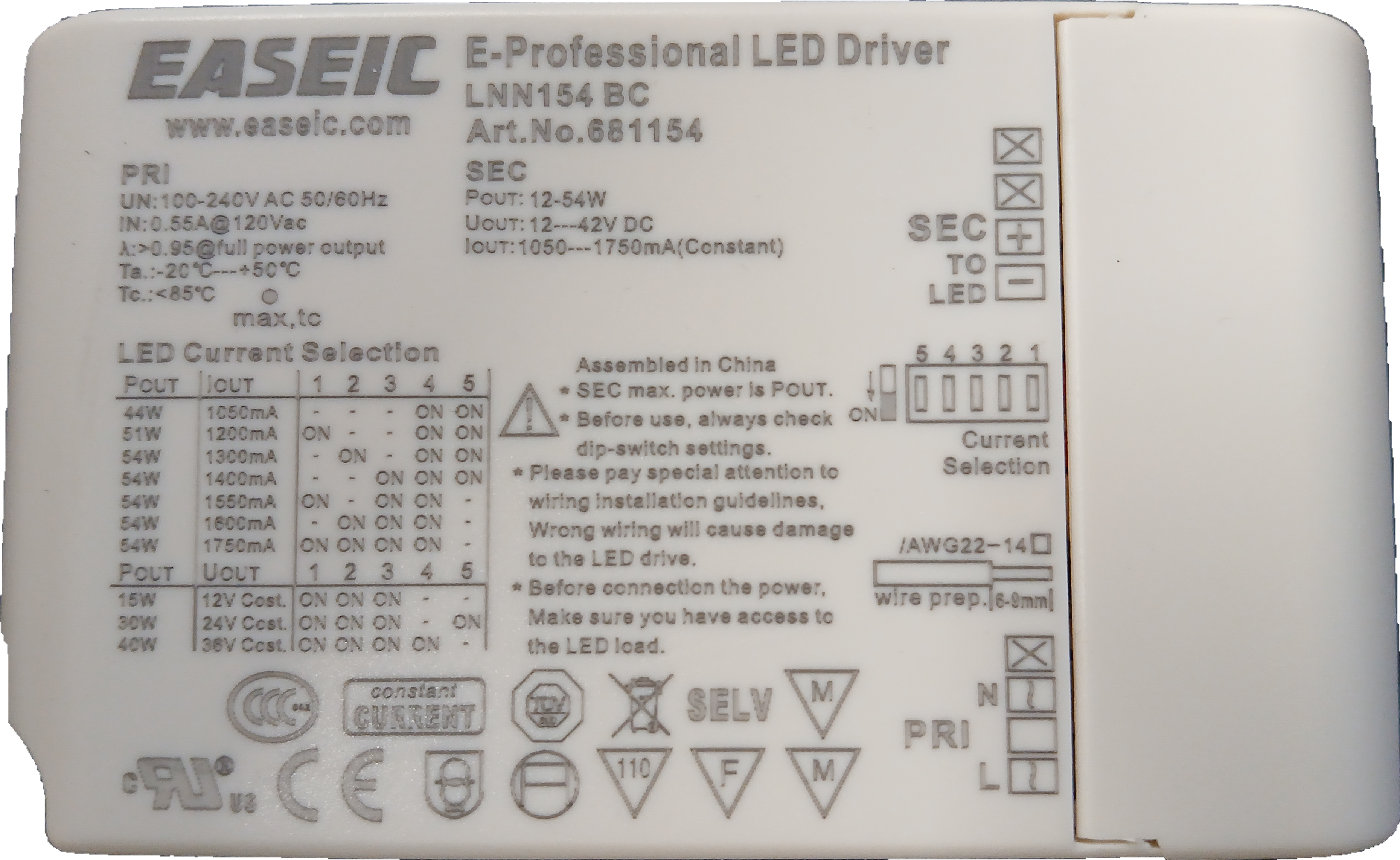 EASEIC DRIVER 1050-1750mA - DEMO