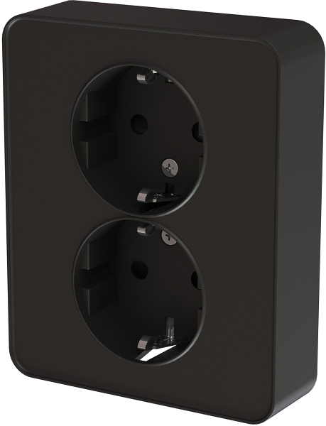 2-VÄGS VÄGGUTTAG KOMPLETT DESIGNX MATTSVART