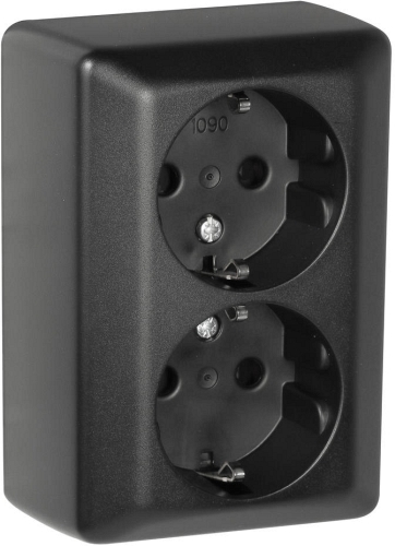 VÄGGUTTAG ELKO RS SVART UTANPÅLIGGANDE