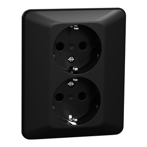 VÄGGUTTAG 2-VÄGS LÅG RS SVART