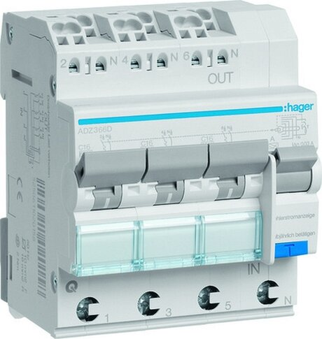 PSA 3 - 3X1P+N 6KA C-16A 30MA