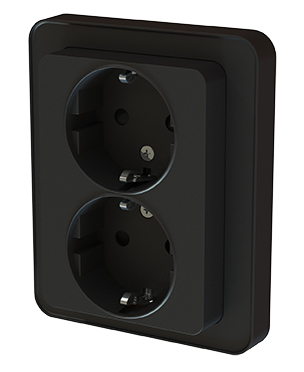 VÄGGUTTAG MED RAM DESIGNX SVART