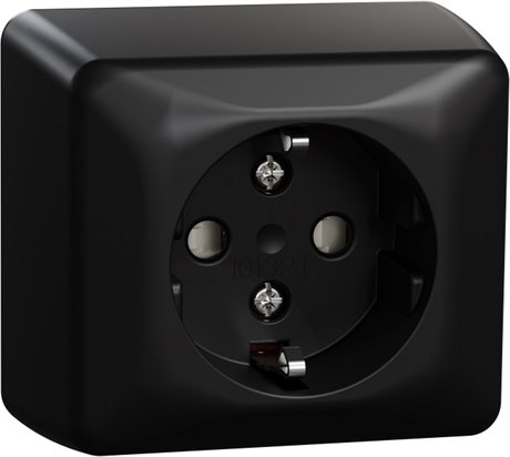 VÄGGUTTAG 1-VÄGS RS SVART