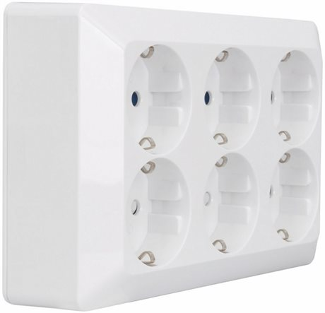 VÄGGUTTAG 6-VÄGS UTANPÅLIGGANDE DELTA