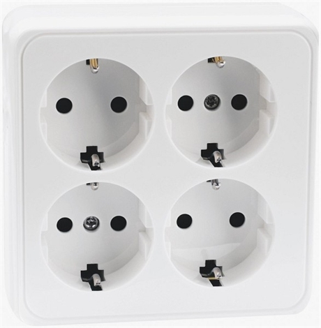 UTANPÅLIGGANDE 4-VÄGS VÄGGUTTAG - GAMMA